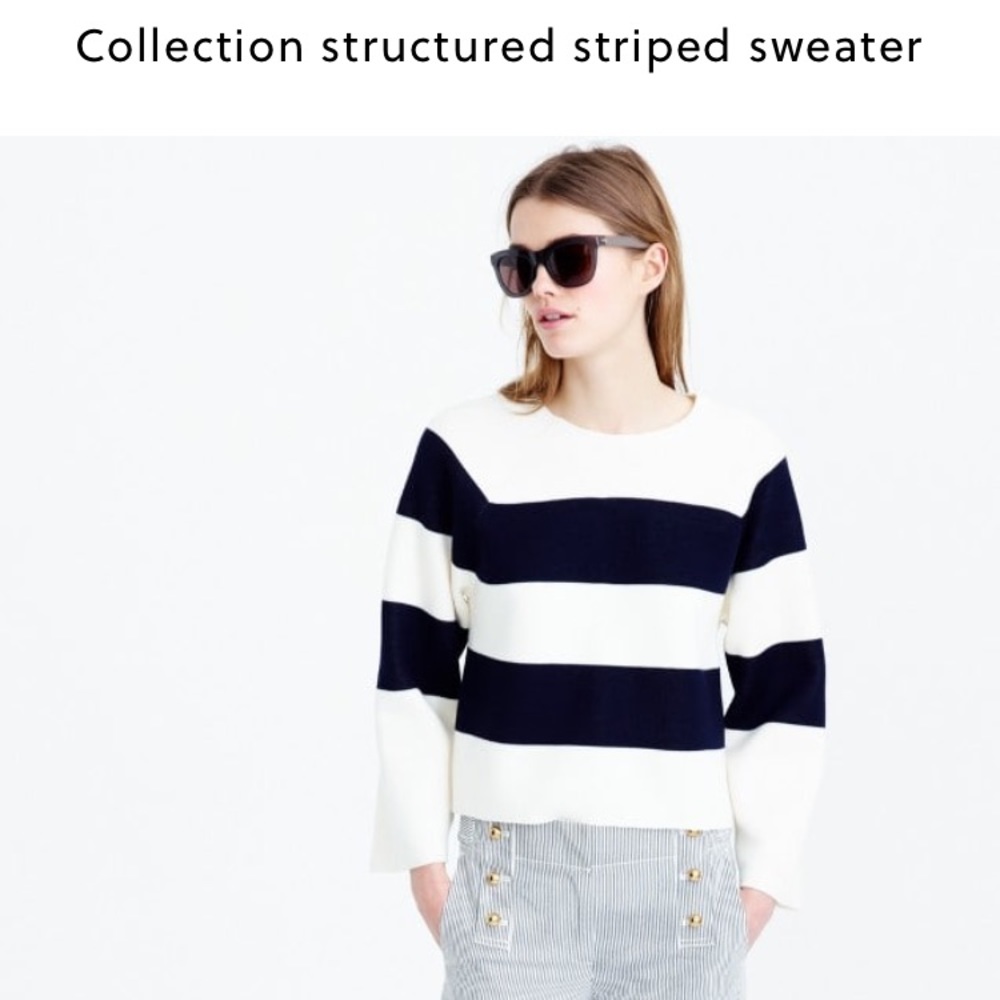 Jcrew Collection Structured Striped Sweater